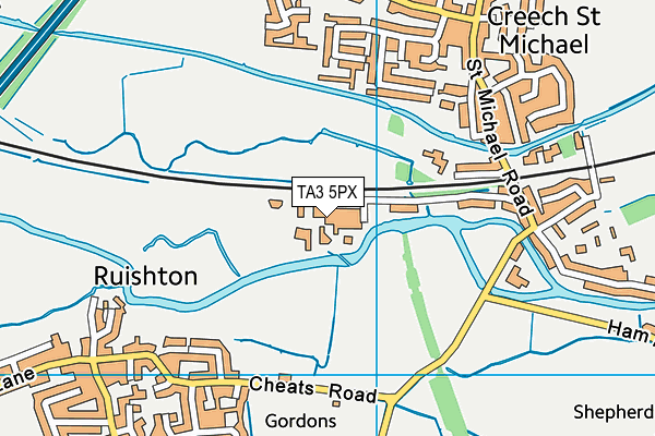 Cambian Somerset School map (TA3 5PX) - OS VectorMap District (Ordnance Survey)