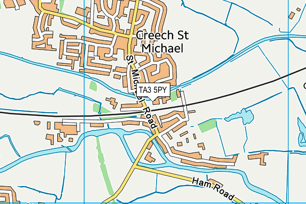 TA3 5PY map - OS VectorMap District (Ordnance Survey)