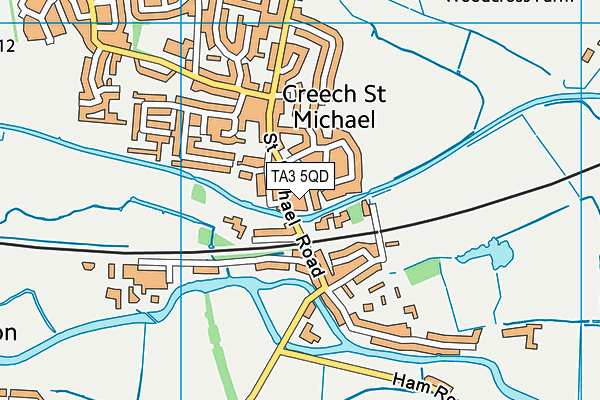 TA3 5QD map - OS VectorMap District (Ordnance Survey)