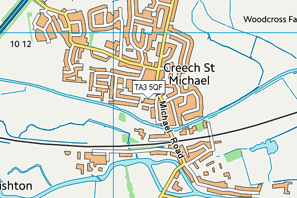 TA3 5QF map - OS VectorMap District (Ordnance Survey)