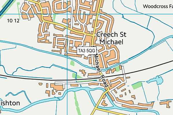 TA3 5QG map - OS VectorMap District (Ordnance Survey)