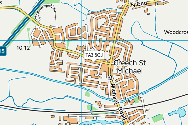 TA3 5QJ map - OS VectorMap District (Ordnance Survey)