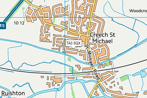 TA3 5QX map - OS VectorMap District (Ordnance Survey)