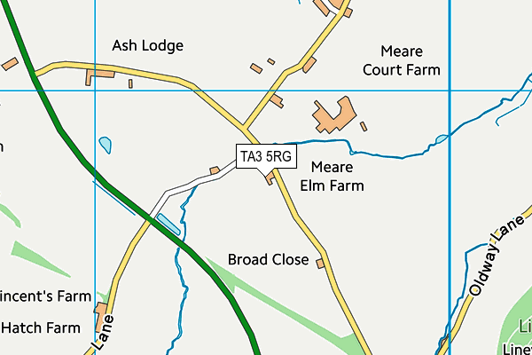 TA3 5RG map - OS VectorMap District (Ordnance Survey)