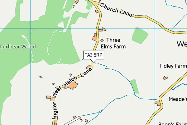 TA3 5RP map - OS VectorMap District (Ordnance Survey)