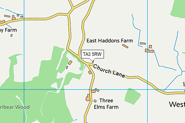 TA3 5RW map - OS VectorMap District (Ordnance Survey)