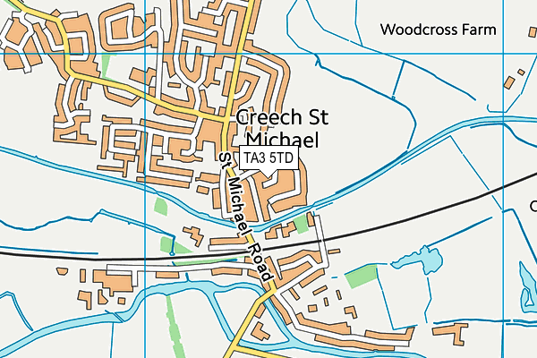 TA3 5TD map - OS VectorMap District (Ordnance Survey)