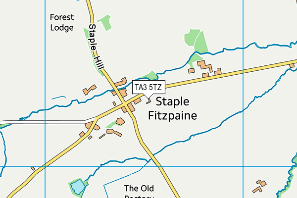 TA3 5TZ map - OS VectorMap District (Ordnance Survey)