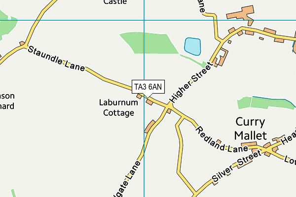 TA3 6AN map - OS VectorMap District (Ordnance Survey)