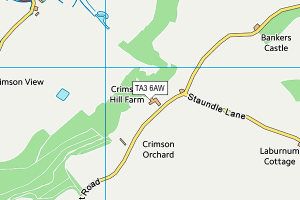 TA3 6AW map - OS VectorMap District (Ordnance Survey)