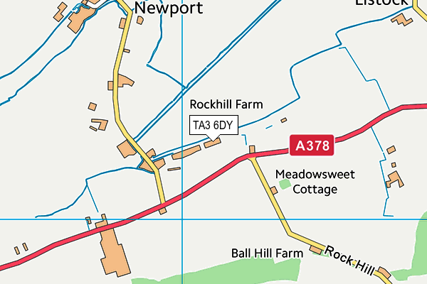 TA3 6DY map - OS VectorMap District (Ordnance Survey)