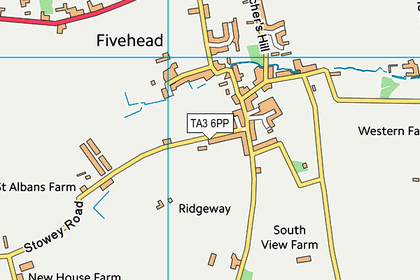 Fivehead Playing Field map (TA3 6PP) - OS VectorMap District (Ordnance Survey)