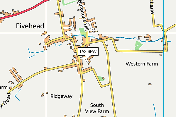 TA3 6PW map - OS VectorMap District (Ordnance Survey)