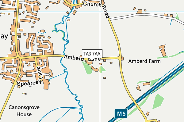 TA3 7AA map - OS VectorMap District (Ordnance Survey)