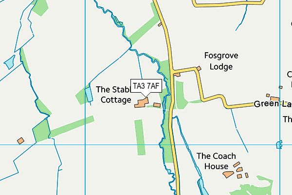 TA3 7AF map - OS VectorMap District (Ordnance Survey)