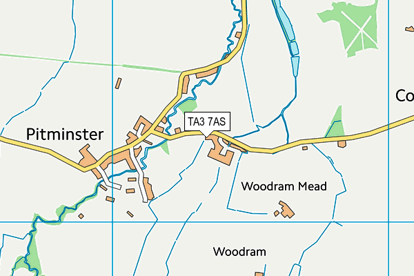 TA3 7AS map - OS VectorMap District (Ordnance Survey)