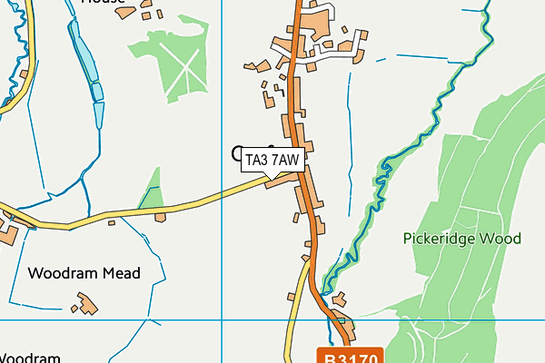 TA3 7AW map - OS VectorMap District (Ordnance Survey)
