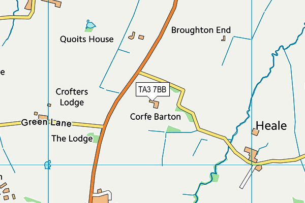 TA3 7BB map - OS VectorMap District (Ordnance Survey)