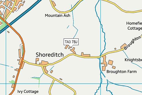 TA3 7BJ map - OS VectorMap District (Ordnance Survey)