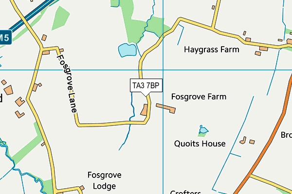 TA3 7BP map - OS VectorMap District (Ordnance Survey)