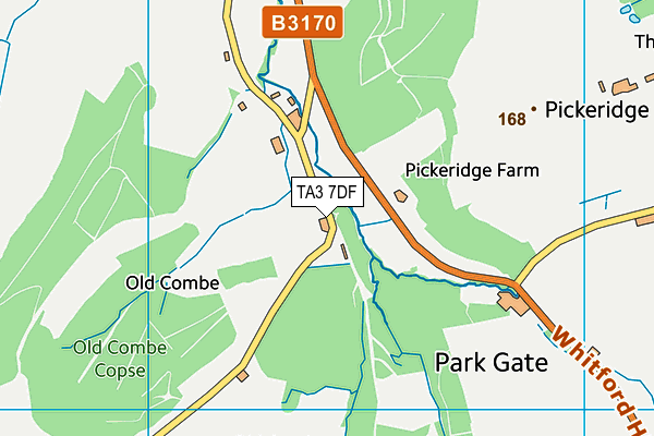 TA3 7DF map - OS VectorMap District (Ordnance Survey)