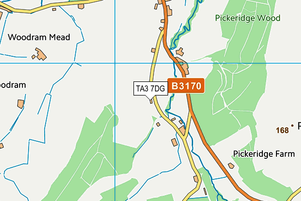 TA3 7DG map - OS VectorMap District (Ordnance Survey)