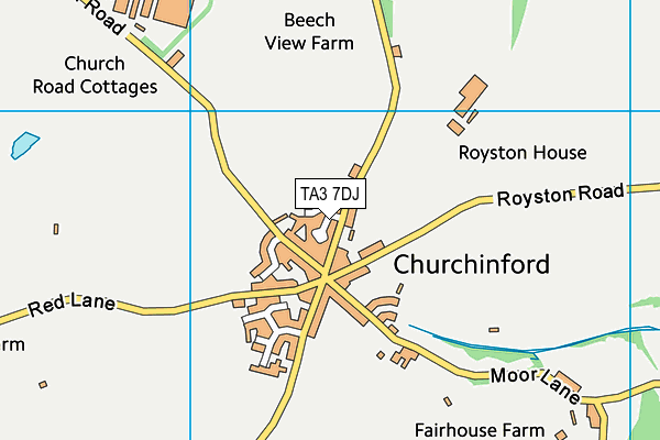 TA3 7DJ map - OS VectorMap District (Ordnance Survey)