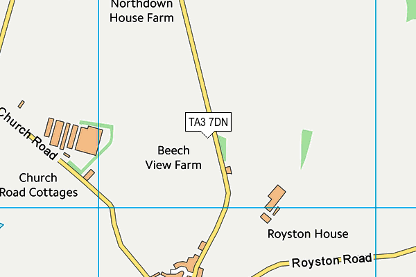 TA3 7DN map - OS VectorMap District (Ordnance Survey)