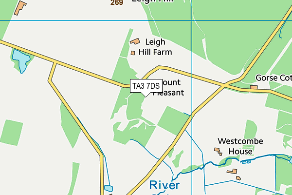 TA3 7DS map - OS VectorMap District (Ordnance Survey)