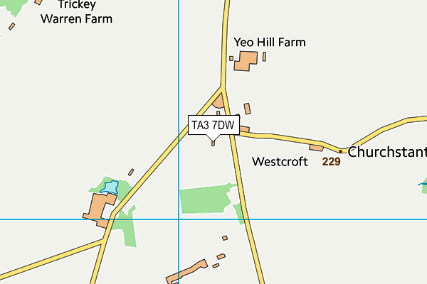 TA3 7DW map - OS VectorMap District (Ordnance Survey)