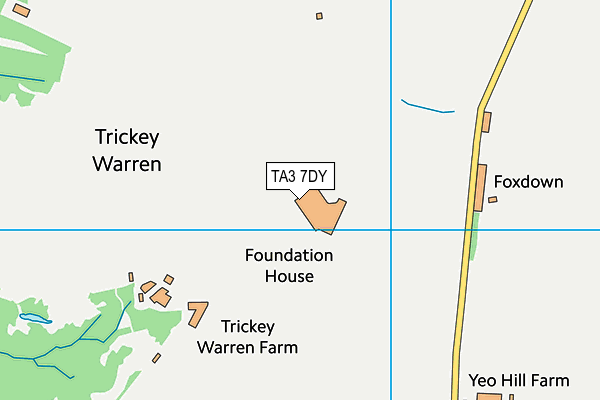 TA3 7DY map - OS VectorMap District (Ordnance Survey)