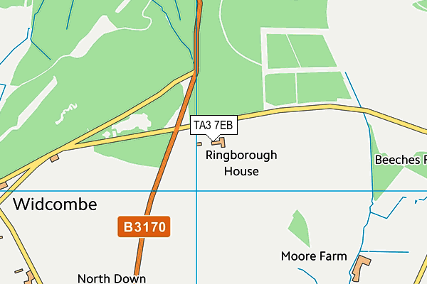 TA3 7EB map - OS VectorMap District (Ordnance Survey)