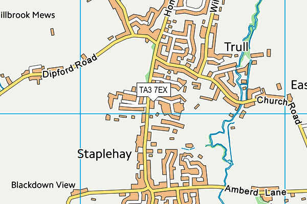 TA3 7EX map - OS VectorMap District (Ordnance Survey)