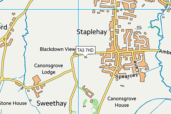 TA3 7HD map - OS VectorMap District (Ordnance Survey)