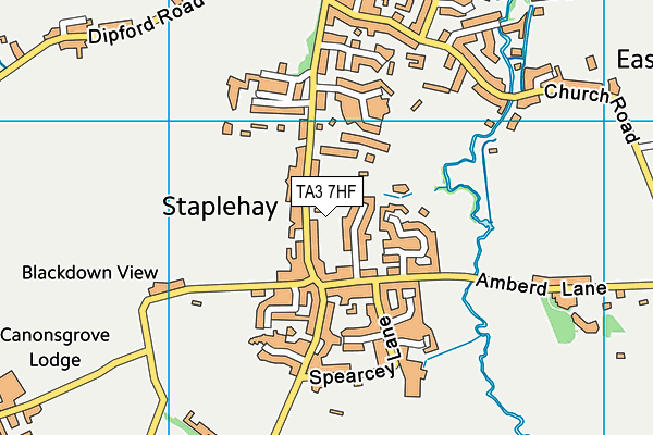TA3 7HF map - OS VectorMap District (Ordnance Survey)
