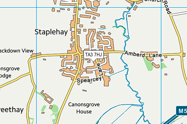 TA3 7HJ map - OS VectorMap District (Ordnance Survey)