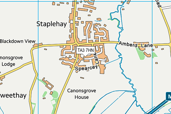 TA3 7HN map - OS VectorMap District (Ordnance Survey)