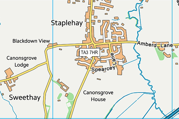 TA3 7HR map - OS VectorMap District (Ordnance Survey)