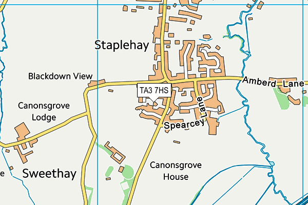 TA3 7HS map - OS VectorMap District (Ordnance Survey)