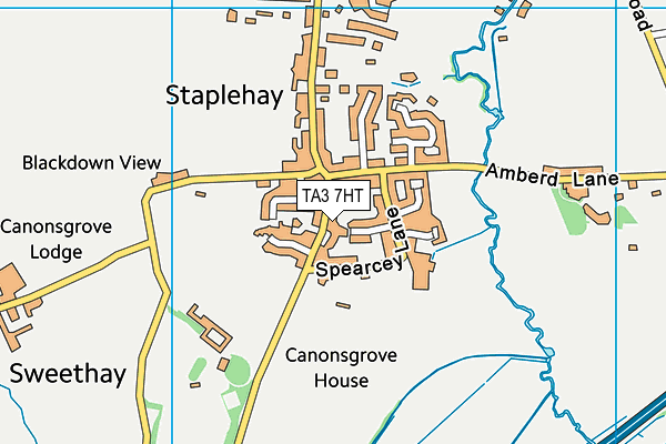 TA3 7HT map - OS VectorMap District (Ordnance Survey)