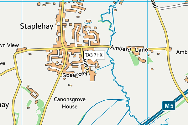 TA3 7HX map - OS VectorMap District (Ordnance Survey)