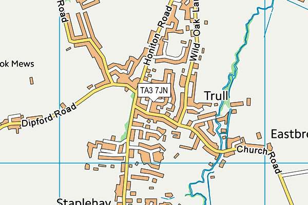 TA3 7JN map - OS VectorMap District (Ordnance Survey)