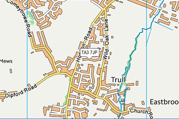 TA3 7JP map - OS VectorMap District (Ordnance Survey)