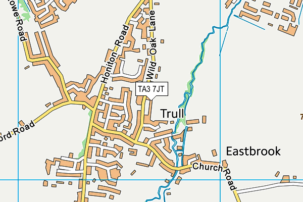TA3 7JT map - OS VectorMap District (Ordnance Survey)