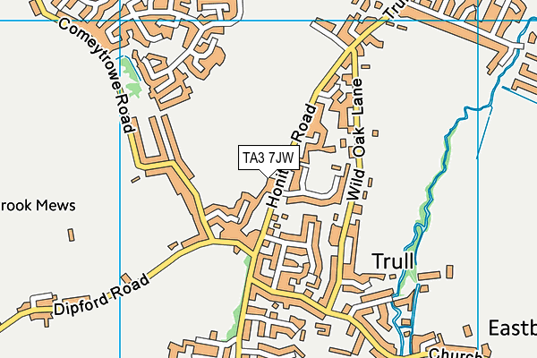 TA3 7JW map - OS VectorMap District (Ordnance Survey)