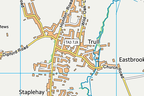 TA3 7JX map - OS VectorMap District (Ordnance Survey)