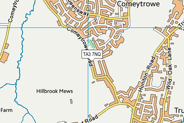 TA3 7NQ map - OS VectorMap District (Ordnance Survey)