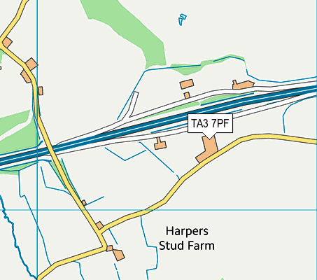 TA3 7PF map - OS VectorMap District (Ordnance Survey)