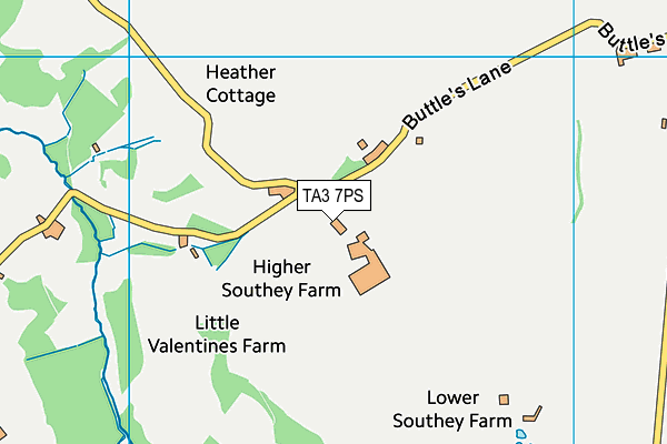 TA3 7PS map - OS VectorMap District (Ordnance Survey)
