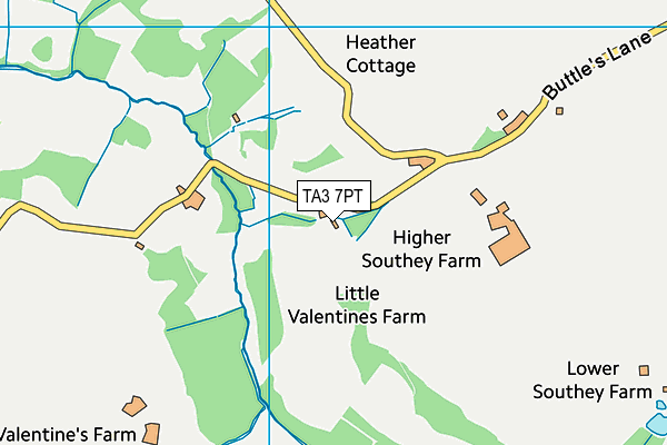 TA3 7PT map - OS VectorMap District (Ordnance Survey)